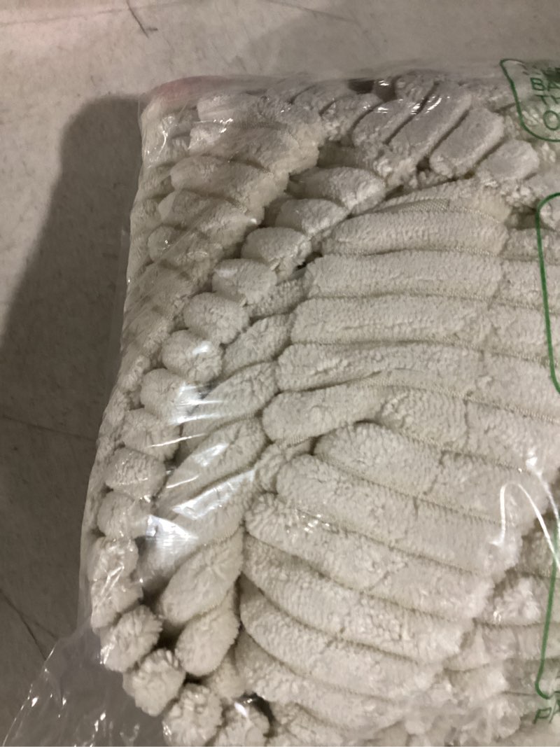 Condition photo showing Good Condition for decorUhome Spring Corduroy Cream White Euro Sham Throw Pillow Covers 26x26 Set of 2 Decorative Soft Boho Farmhouse Couch Pillow Covers for Living Room Bed Sofa Broadside Striped Pillow Cases Cream White 26" x 26" (Pack of 2)