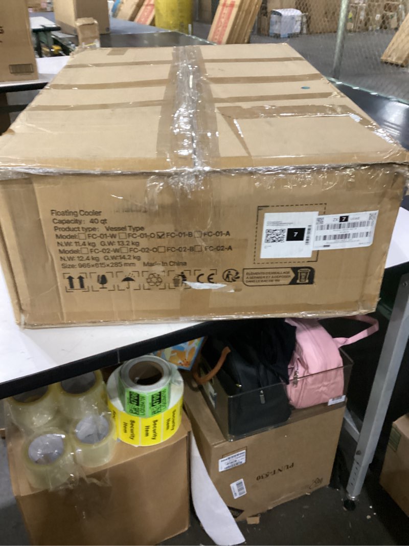 Condition photo showing As Is for vevor floating cooler 40qt