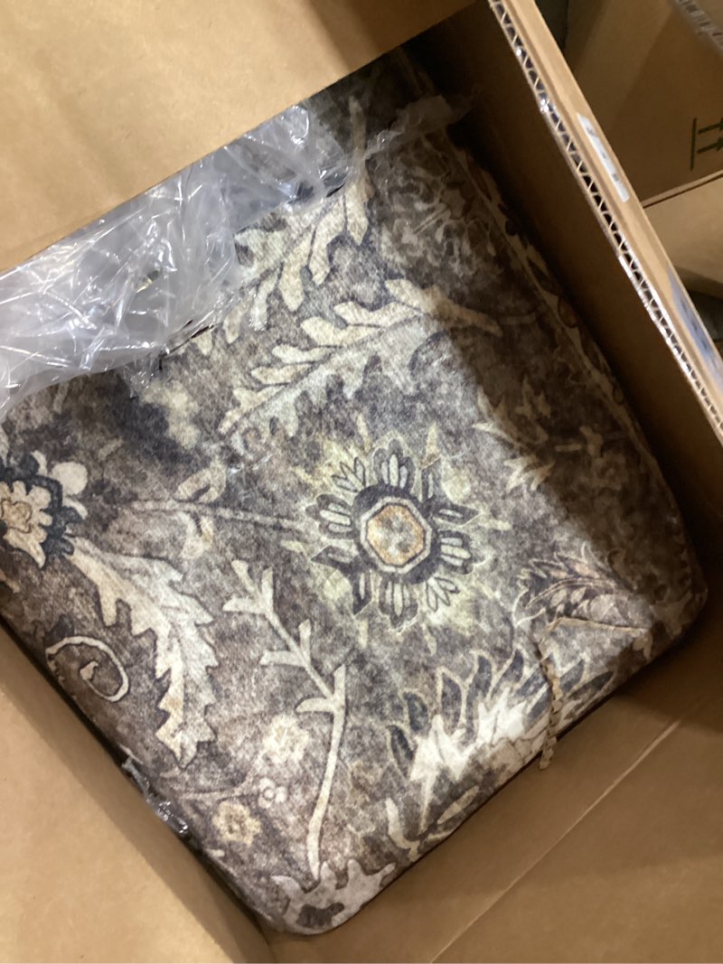 Condition photo showing As Is for 8x10 vintage washable area rug for living room,low pile non slip carpet non-shedding large area rug soft indoor stain resistant rug floral print mat for dining room brown floral brown-floral-new 8' x 10'