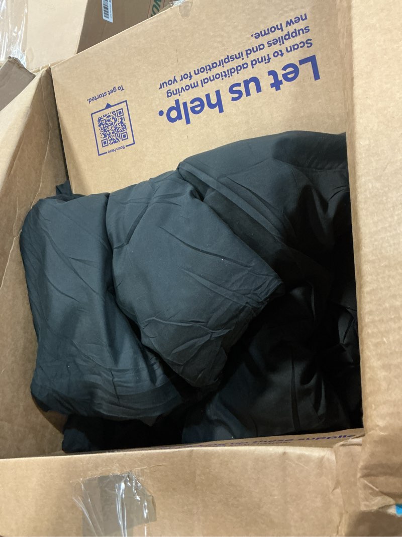 Condition photo showing As Is for CozyLux Queen Comforter Set Black Seersucker 7 Pieces Bed in a Bag Queen Comforter Set with Sheets, Luxury Soft Bedding Set with Down Alternative Comforter, Sheets, Pillowcases & Shams for All Seasons Black Queen