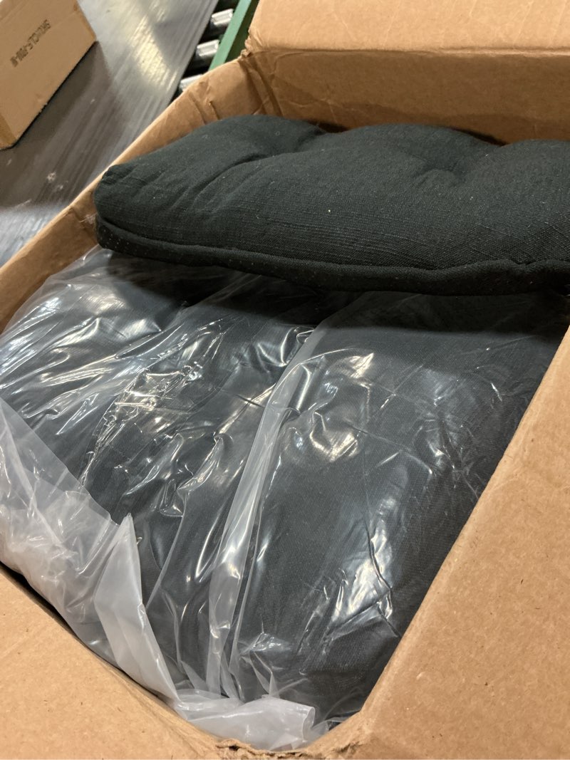 Condition photo showing Good Condition for basic beyond chair cushions for dining chairs 4 pack, chair cushion with ties and non slip backing, 15.5 x 15.5 inches tufted chair pads for dining chairs(black) black 4 count (pack of 1)