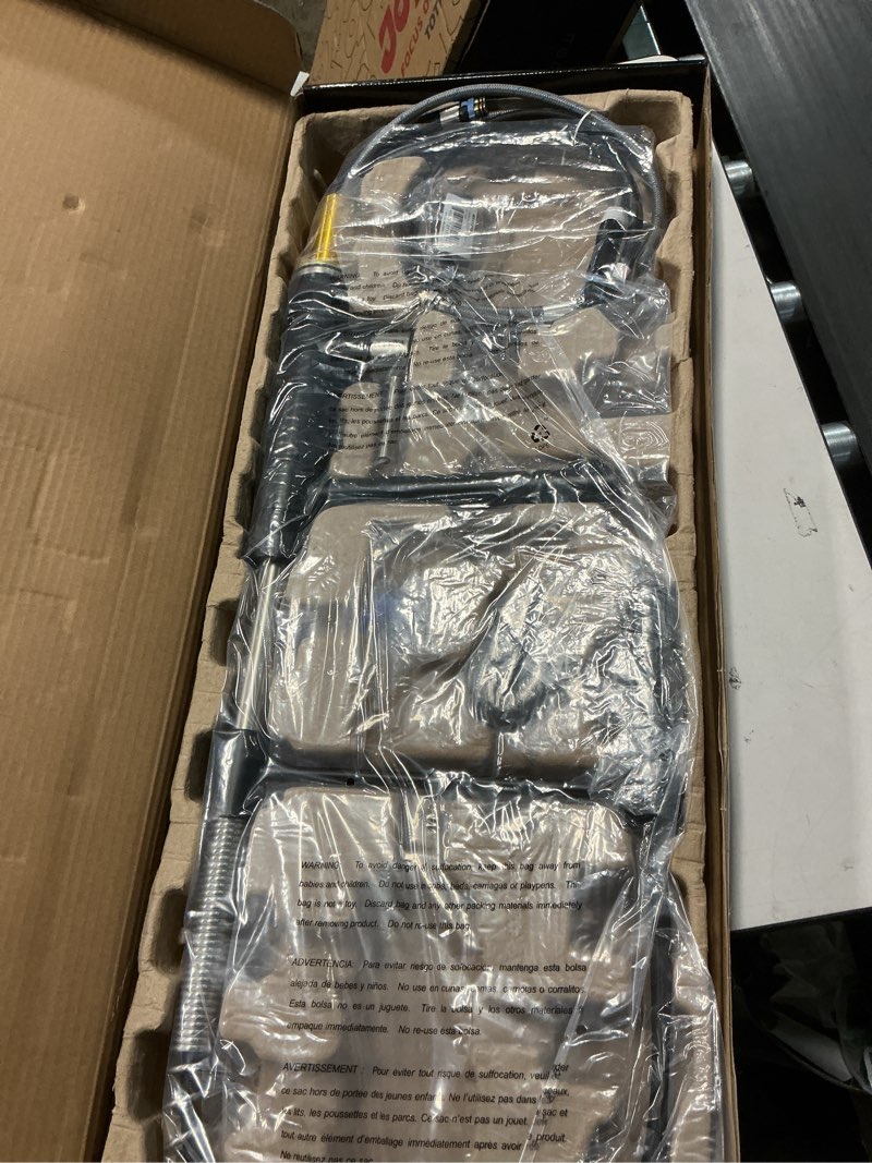 Condition photo showing New/Like New for KRAUS Artec Pro Commercial Style Pull-Down Single Handle Kitchen Faucet with Pot Filler in Matte Black, KPF-1604MB 2nd Gen Faucet pull-down version Matte Black