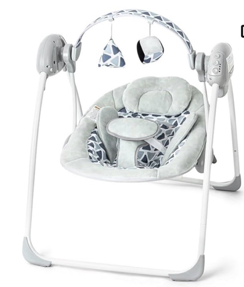 baby swings for infants, portable baby swing folds easy with adaptable speed, music,timer,baby swing indoor/outdoor,infant swing for babies 0-6 months 6-20 lbs grey