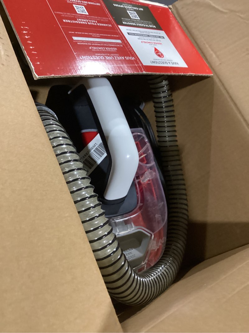 Condition photo showing As Is for Hoover CleanSlate Plus Portable Carpet + Upholstery Spot Cleaner Machine, Powerful Suction with Versatile Tools, Pet Stain Remover, Car and Auto Detailer, Pair with Hoover Carpet Cleaner Solution