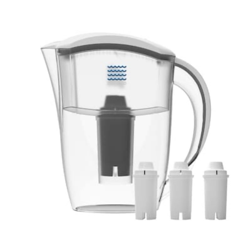 Drinkpod 8 Stage Alkaline Water Pitcher 2.4 L Capacity ( White ) 11-Cup White Plastic Water filter pitcher