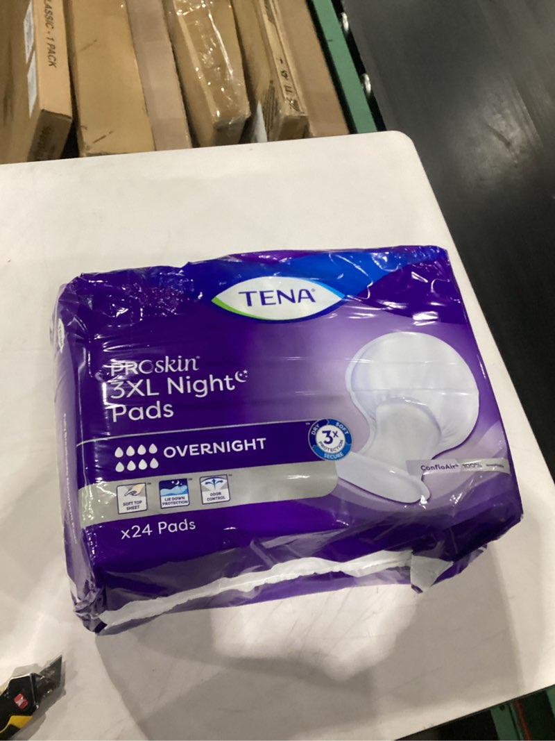 Condition photo showing As Is for tena proskin women overngt pads 3xl 24ct, 1 ea