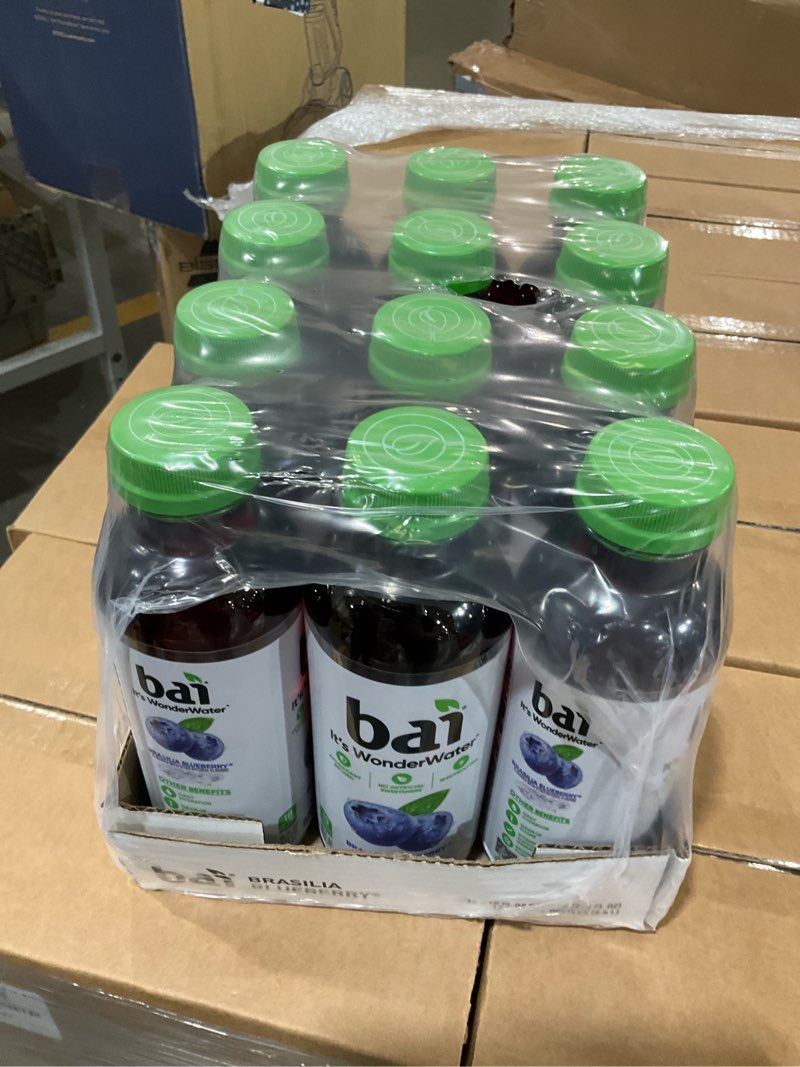 Condition photo showing As Is for Bai Antioxidant Infused Water Beverage, Brasilia Blueberry, with Vitamin C and No Artificial Sweeteners, 18 Fluid Ounce Bottle, 12 Pack Brasilia Blueberry 12 Pack