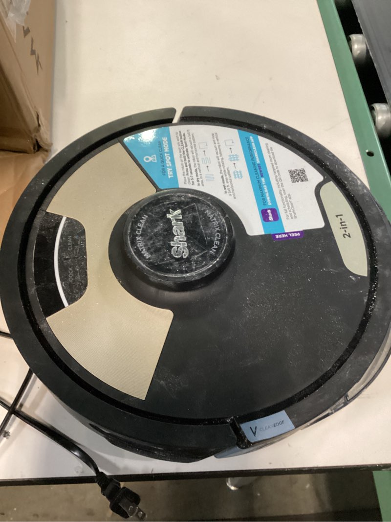 Condition photo showing As Is for Shark Robot Vacuum & Mop Combo, Powerful Suction, Matrix Plus, 60-Day Debris Capacity, HEPA Bagless Self Empty Base, Sonic Mopping, Home Mapping for Pet Hair - Carpets & Hardfloor, AV2610WA Wet and Dry Self-Empty (Gold/Black)