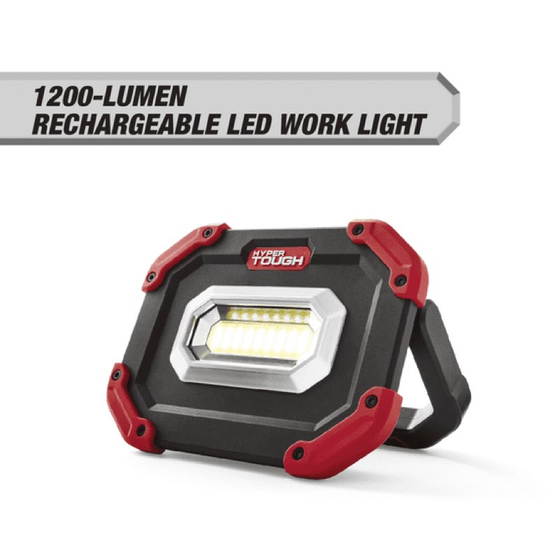 Hyper Tough 1 200-Lumen Rechargeable LED Work Light  Red and Black