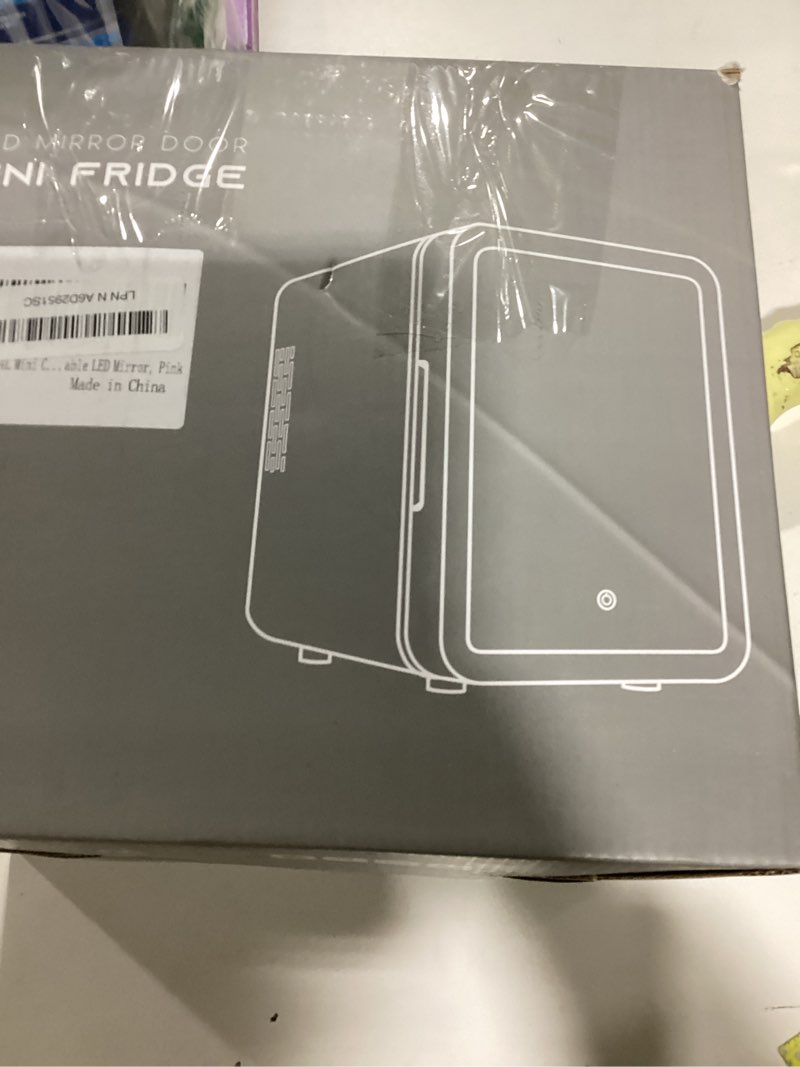 Condition photo showing New/Like New for CUTIEWORLD Skincare Fridge With Dimmable LED Light Mirror, 4L Makeup Mini Fridge for Bedroom, Car, O