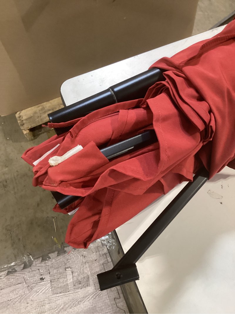 Condition photo showing Good Condition for style selections 7.5-feet steel red push-button tilt market patio umbrella