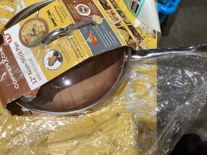 Condition photo showing Good Condition for michelangelo 12 inch frying pan with lid, nonstick copper frying pan, non stick ceramic skillet with lid, large copper pan non-stick, induction compatible