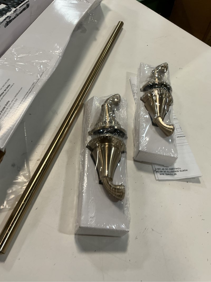 Condition photo showing Good Condition for delta faucet 79424-cz linden wall mounted 24 in. towel bar in champagne bronze 24 inch champagne bronze