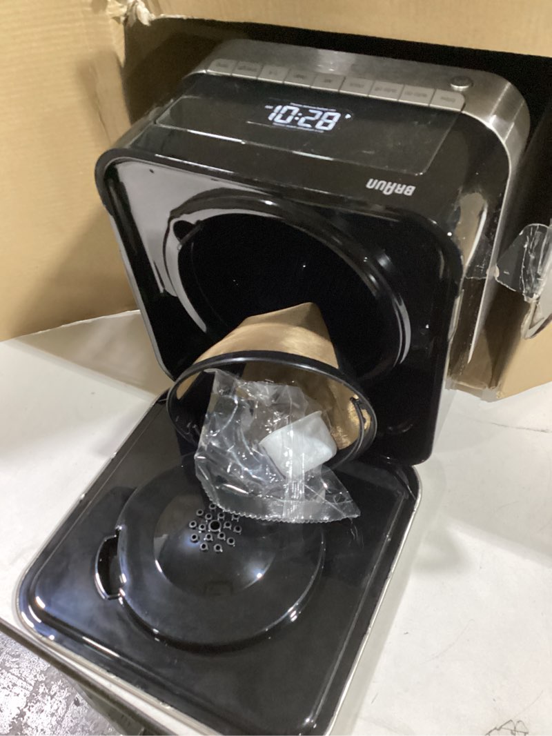 Condition photo showing Good Condition for Braun BrewSense 12 Cup Drip Coffee Maker - Pause & Pour Mid Brew, Coffee Machine with 24-Hour Timer & Clock, Bold & Regular Strength, 1-4 Cup Functions, Self Clean, Auto Shutoff, Stainless Steel Brewsense Advanced