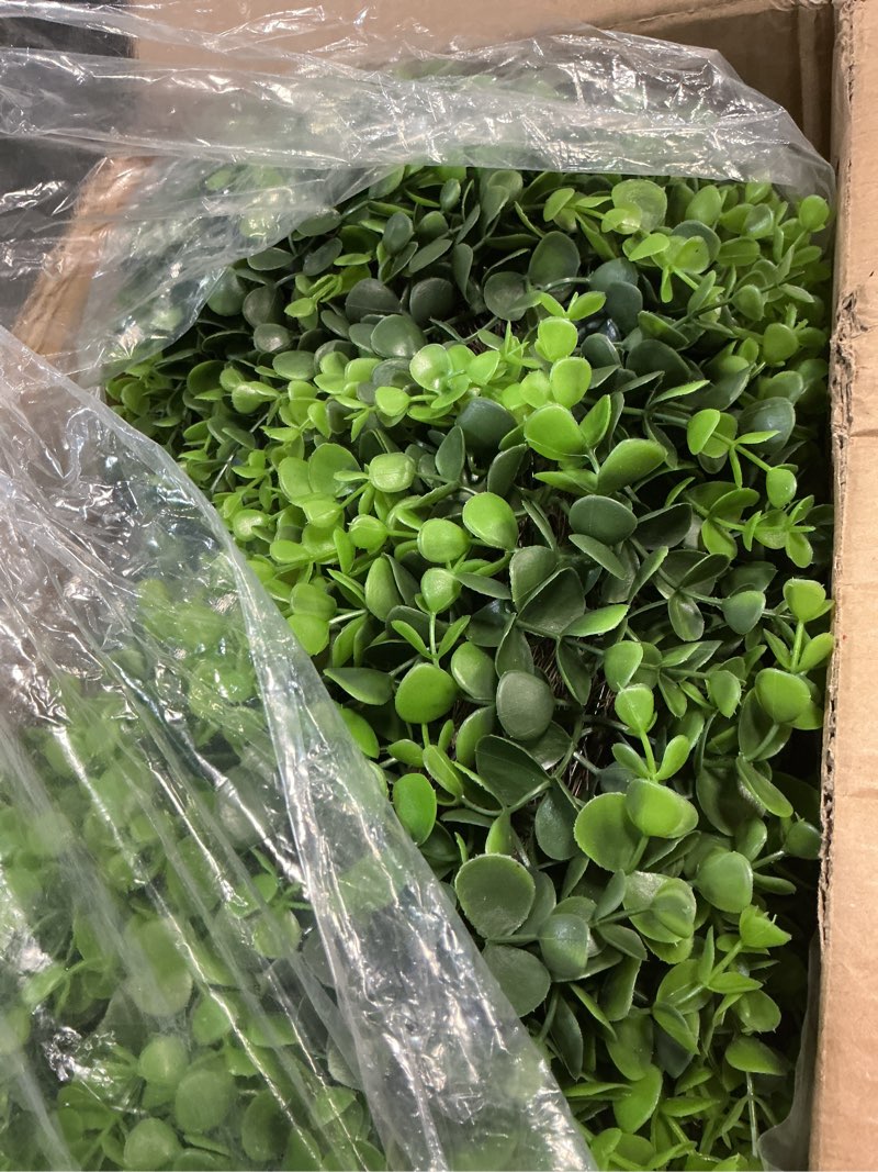 Condition photo showing New/Like New for 2Pcs Wreaths 26" Boxwood Wreath for Front Door, Faux Round Boxwood Wreath, All Season Outdoor & Indoor Window, Porch Wall Decor. Day Farmhouse Wedding Home Greenery Decoration.