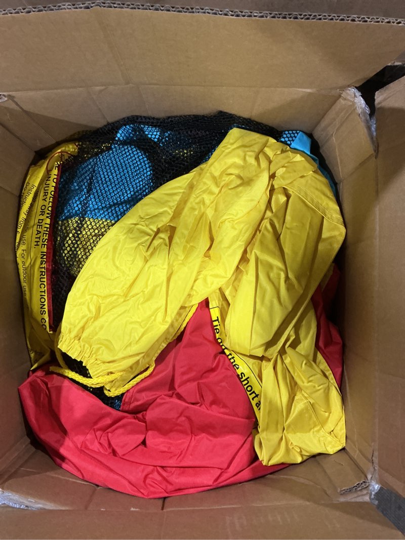 Condition photo showing As Is for Bounce House, Inflatable Bouncer with Air Blower, Kids Slide Jumping Castle with Slide, Ball Pit and Dart Target Game, 143x137x68 Inch