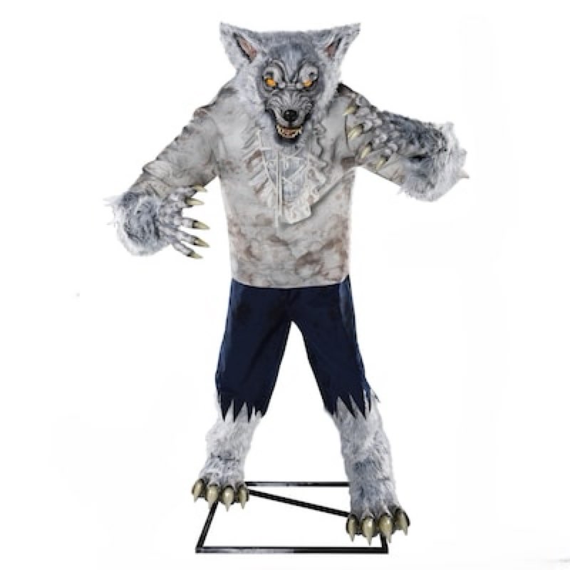  haunted living 7-ft bloodhowler werewolf motion activated lighted animatronic