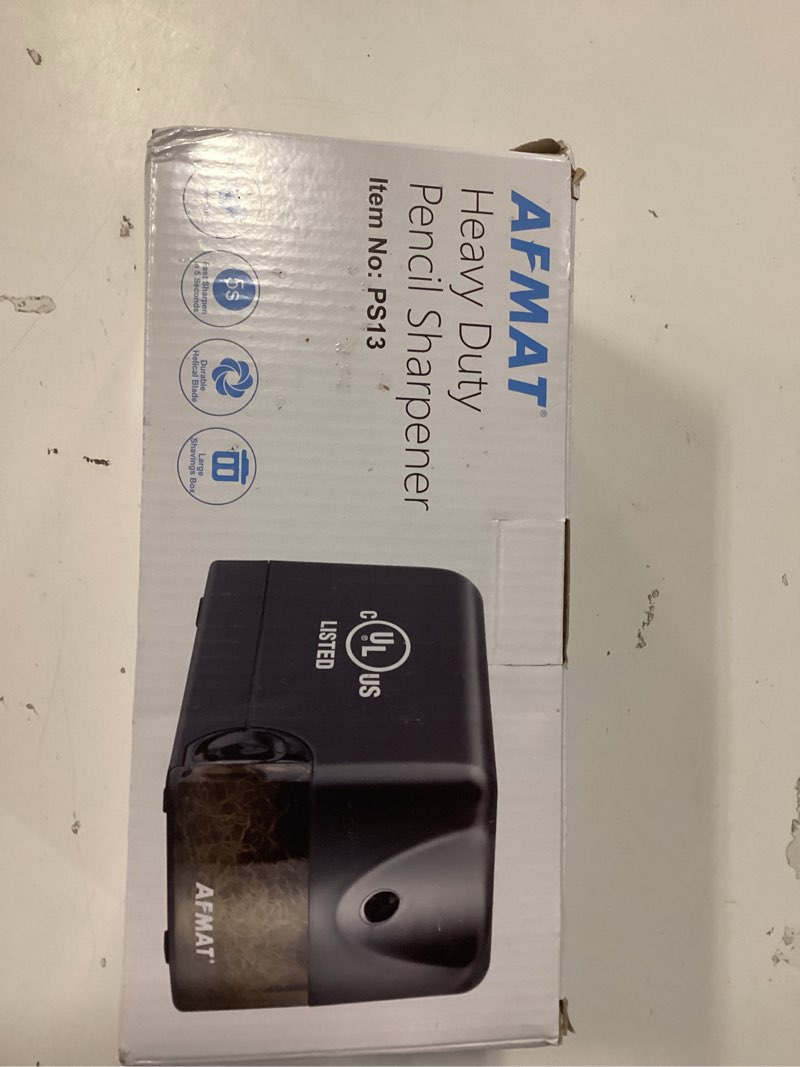 Condition photo showing New/Like New for AFMAT Electric Pencil Sharpener, Heavy Duty Pencil Sharpener for Classroom, 6.5-8mm No.2/Colored Pencils, UL Listed, 10,000+ Sharpenings, Electric Pencil Sharpeners for Home, Office, PS13 Black