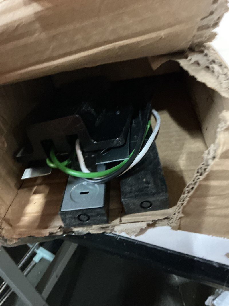 Condition photo showing As Is for Zoomable 8-Light LED Track Lighting Kit with 6.6FT H Track Lighting Rail & Floating Canopy Connector, Modern Kitchen Track Lighting Fixtures Ceiling Spotlight, 12W Track Heads 3000K Black Black 8 Lights(3000K)