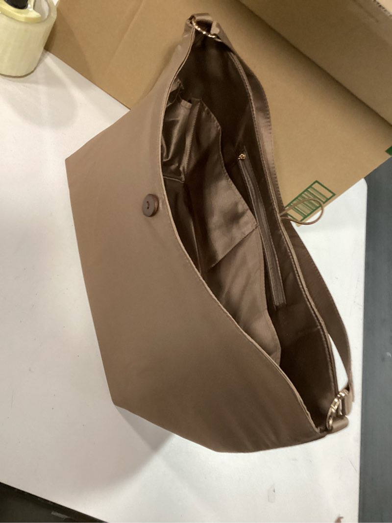 Condition photo showing As Is for Silk Satin Insert for Brooklyn 23, 28, 39, Silky Bag Organizer with Zipper Pocket, 34 Colors (Size 28, Brown) For Shoulder Bag 28 Brown