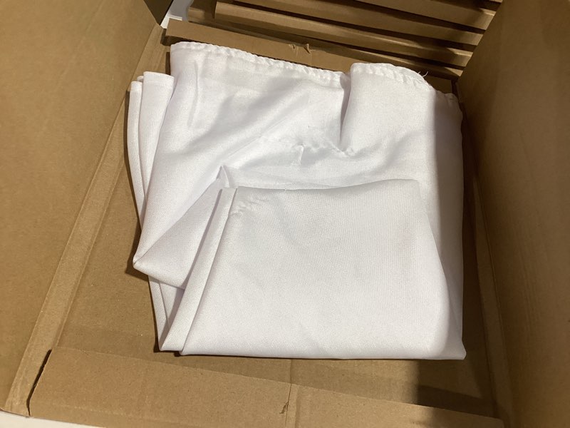Condition photo showing Good Condition for sancua 60 inch round tablecloth (fits 20-48 inch tables), water resistant spill proof washable polyester table cloth decorative fabric table cover for dining, buffet parties and camping, white white 60" (round)