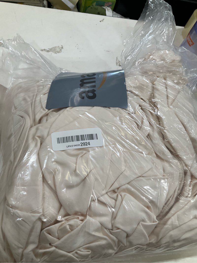 Condition photo showing Good Condition for cariloha resort 100% organic bamboo viscose sheets - 4-piece queen sheet set - 18 in extra deep pockets - sateen weave, cooling, luxury sheets - oeko-tex standard 100 - coconut milk coconut milk queen