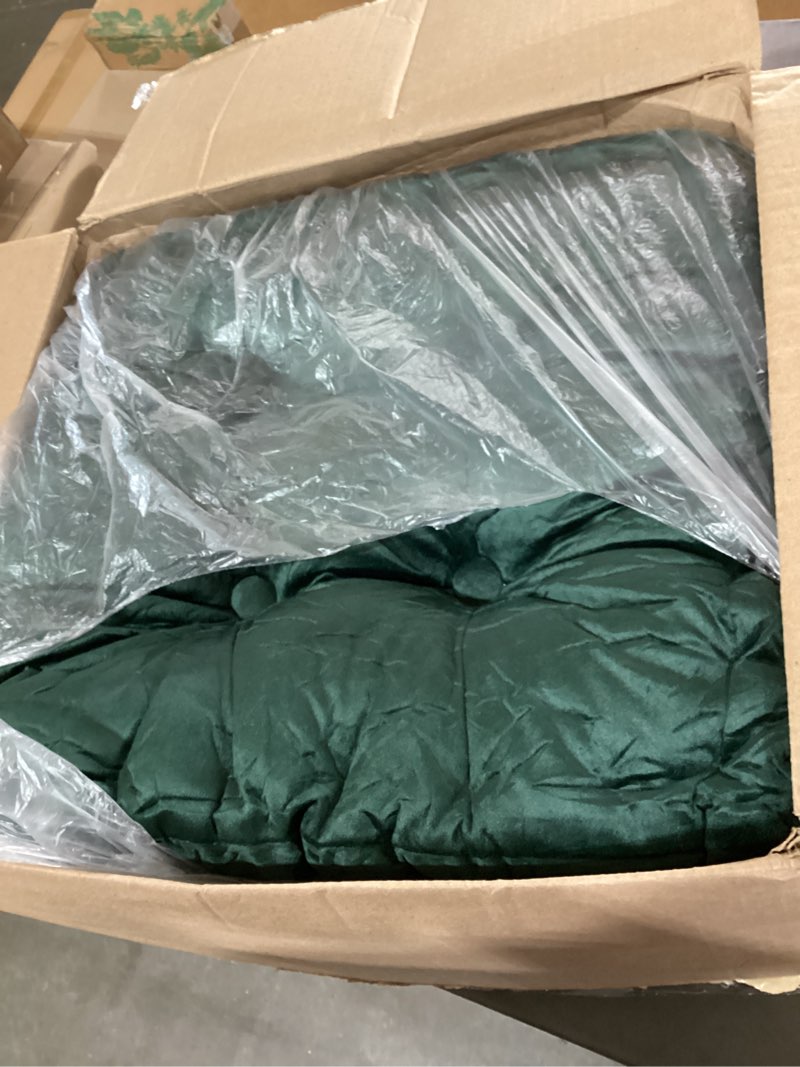 Condition photo showing Good Condition for square floor pillows, large floor cushion for adults kids, meditation floor pillow seating cushion with shredded memory foam and silk wadding, 20"x20"x5" (dark green, 2 pack) 2 pack dark green