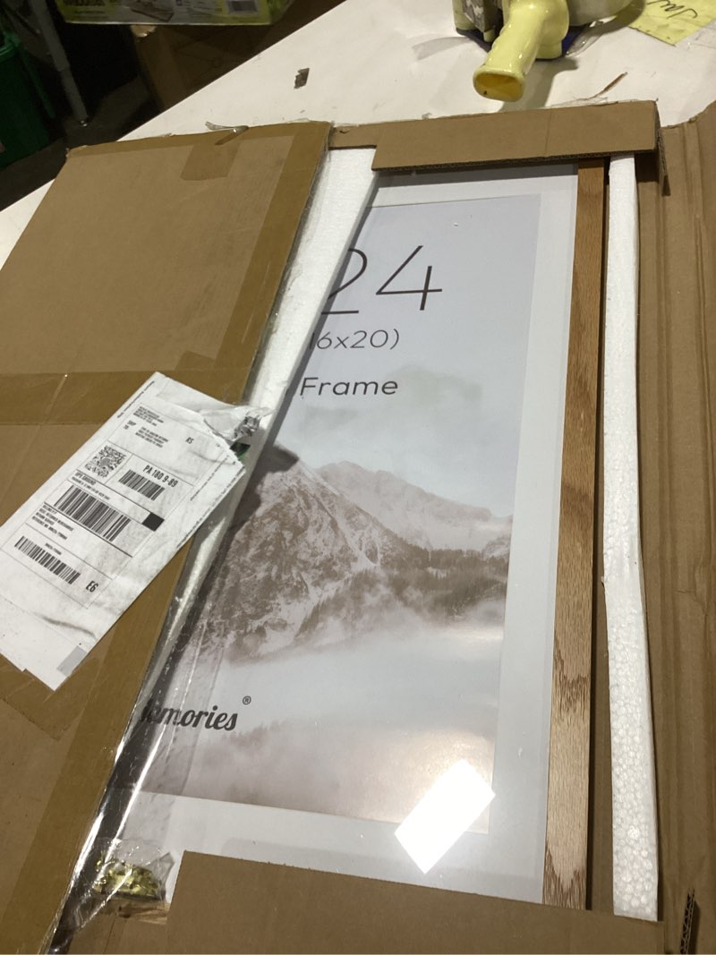 fun memories 18x24 poster frame - solid oak wood frame, 18x24 picture frame with mat for 16x20, wood
