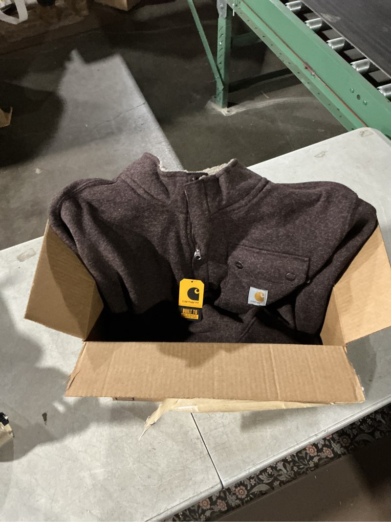 carhartt men's relaxed fit midweight quarter-zip pocket sweater fleece x-large dark sepia