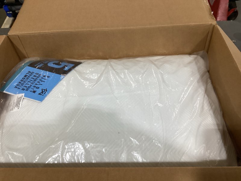 Condition photo showing Good Condition for sleep innovations 2-in-1 memory foam pillow and alternative down fiber fill, standard size, side, stomach, and back sleepers, soft-to-medium support