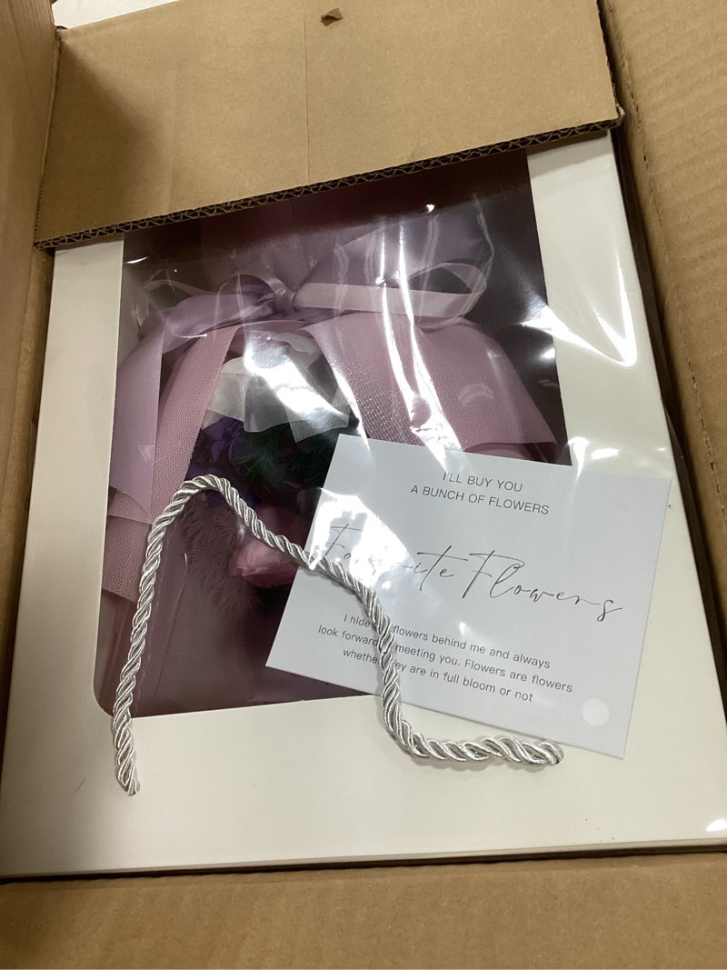 Condition photo showing New/Like New for Forever Flower BouquetLong Lasting Flower Bouquet Forever Real Flower Rose with Gift Box for Her Women Mom Grandma Wife Friends (pink)