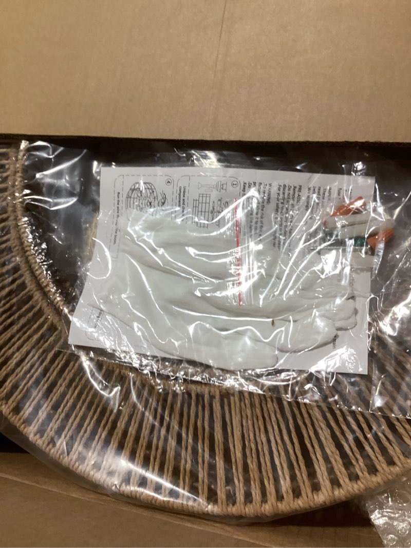 Condition photo showing Good Condition for Boho Caged Fandelier with Lights Flush Mount Rattan Ceiling Fan with Lights and Remote Control, Enclosed 6 Speeds Low Profile Fan Light for Bedroom, Living Room, Kitchen 0254/Boho Ceiling Fans