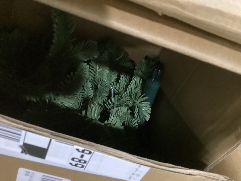 Condition photo showing Good Condition for 6FT Pre-lit Christmas Tree Premium Artificial Fir Remote Control with 400 Warm White & Multi-Color Lights, Hinged/Feel Real/Realistic/Full Fir Dual Color Xmas Tree 6 Feet Outdoor Festive Holiday Dual Color LED Lights Polyethylene 6ft