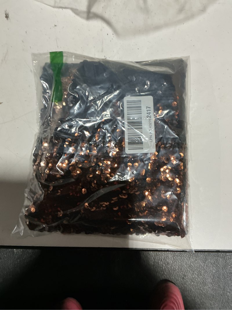 Condition photo showing Good Condition for MANER Women's Sequin Skirt Sparkle Stretchy Bodycon Mini Skirts Night Out Party X-Small Light Brown/Coffee/Black