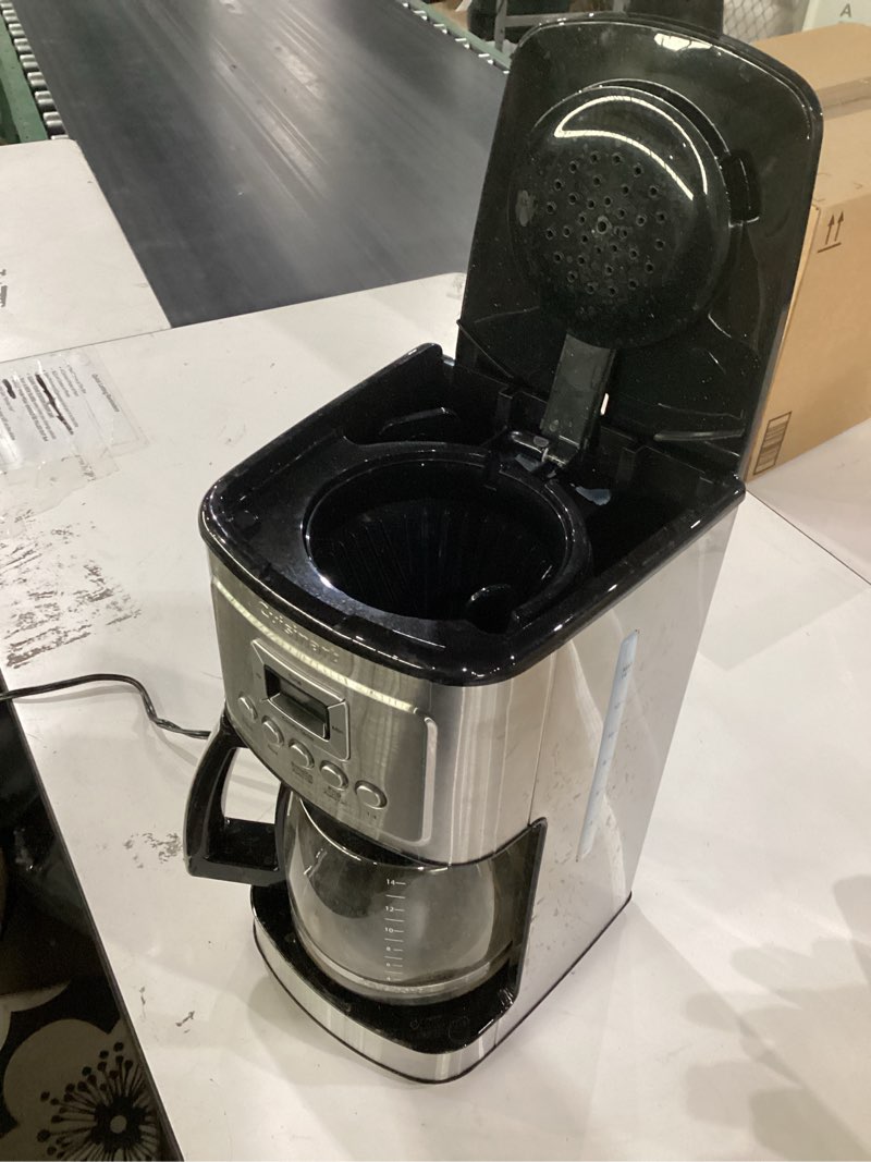Condition photo showing As Is for cuisinart 14 cup programmable drip coffee maker stainless steel