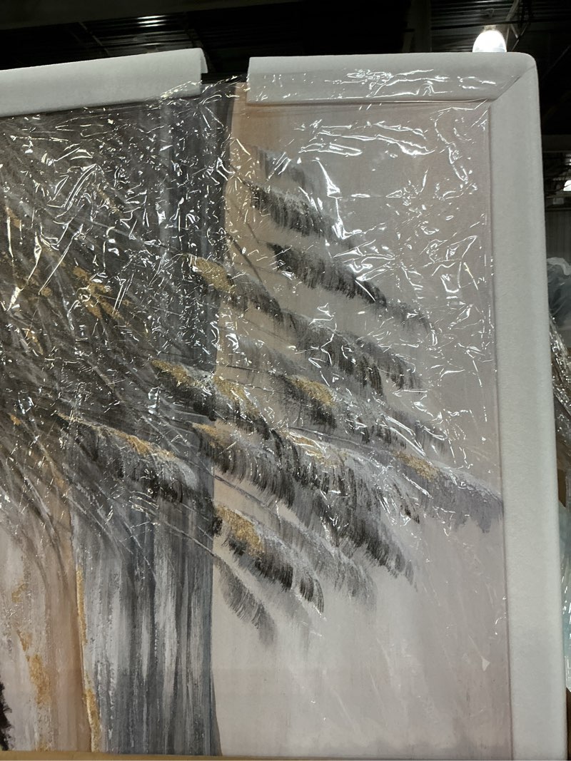 Condition photo showing New/Like New for yuaxker ocean wall art grey and black wall decor framed art aesthetic coastal canvas painting for living room bedroom dining room office home decor 24x48 inch 24"x48" black and gold