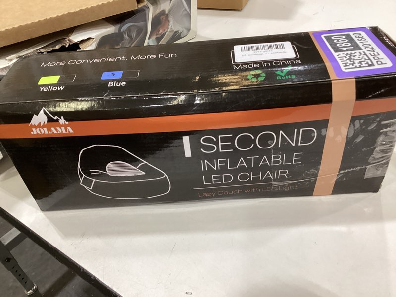 Condition photo showing Good Condition for inflatable lounger chair with glow edge, portable air sofa for adults & kids, no pump needed, lightw