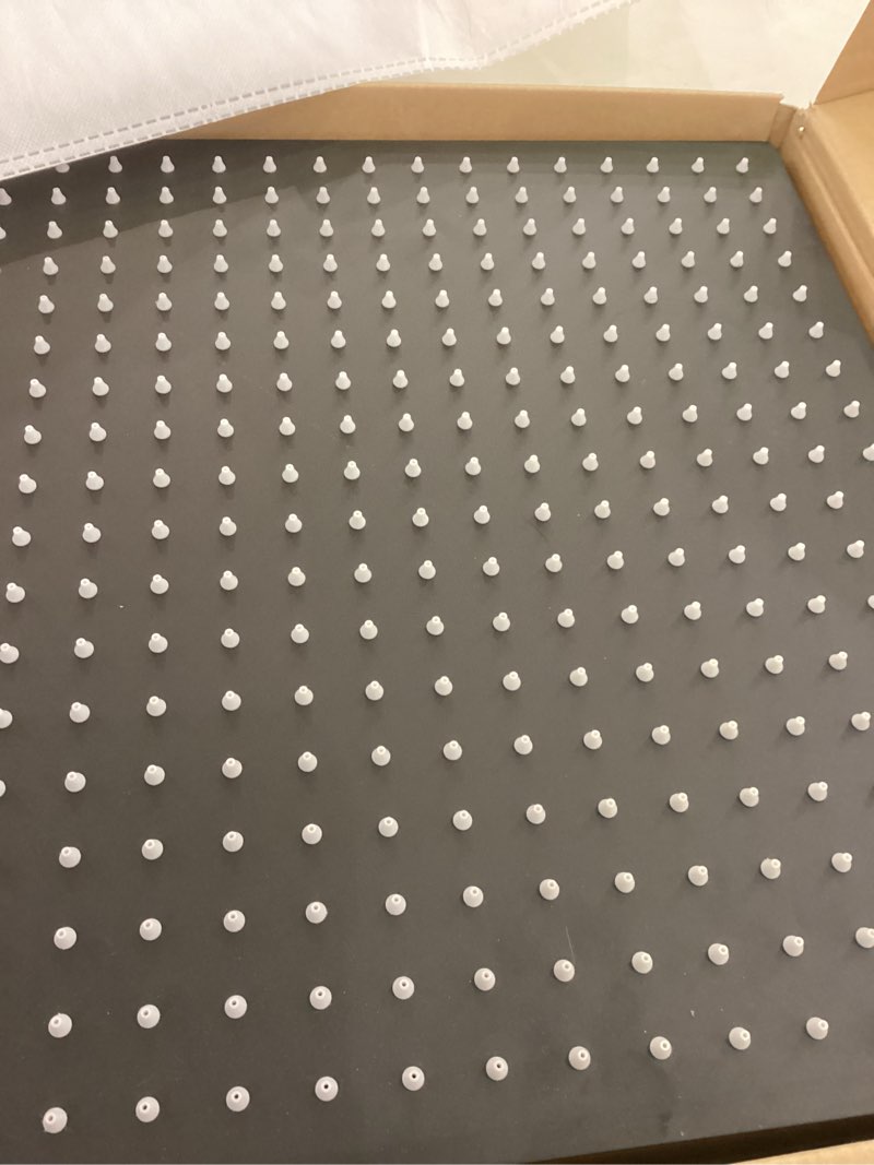 Condition photo showing Good Condition for 16 inch Matte Black Large Rain Shower Head - All Metal 304 Stainless Steel, Full Body Rainfall Shower with 324 Silicone Nozzles - Waterfall Bathroom Square Showerheads, Ceiling Mounted 16 Inch Square B-Matte Black