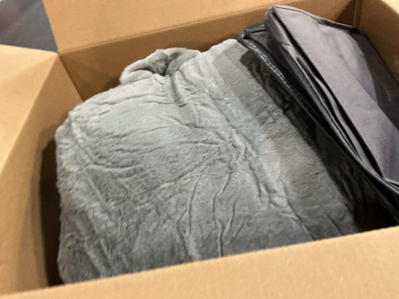 Condition photo showing Good Condition for A Nice Night Faux Fur Reading Pillow Bed Wedge Large Adult Children Backrest with Arms Back Support for Sitting Up in Bed / Couch for Bedrest,Gray (Standard) Gray Standard