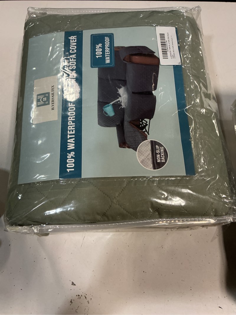 Condition photo showing New/Like New for h.versailtex 100% waterproof recliner sofa cover recliner couch cover for 3 seat non slip reclining couch cover for dog washable furniture protector with elastic straps(recliner sofa, pale aqua) recliner sofa pale aqua