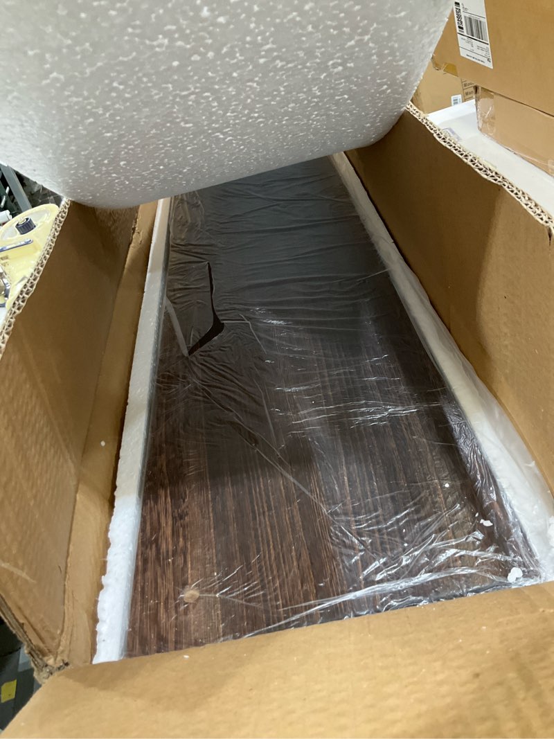 Condition photo showing Good Condition for SAUMONIERES Fireplace Mantel Shelves 48 Inch Solid Wood Wall Mounted Long Floating Shelf Hollow, Brown Brown 48" W x 8"D x 3" H