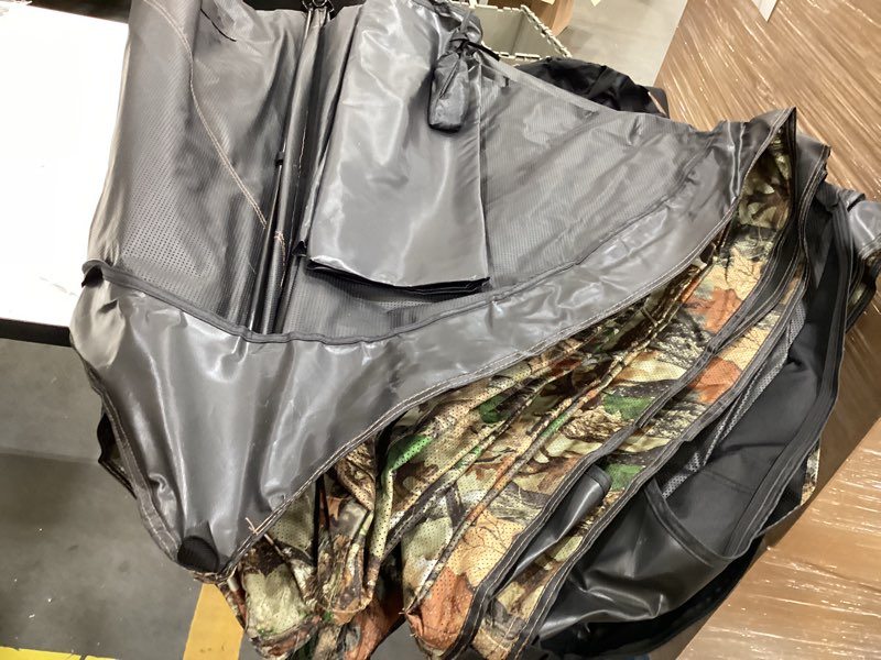 Condition photo showing As Is for hunting blind 270/360 degree see through ground blind with carrying bag, 2/3/4 person pop up camouflage tent portable concealed shelter 2-3 person 360