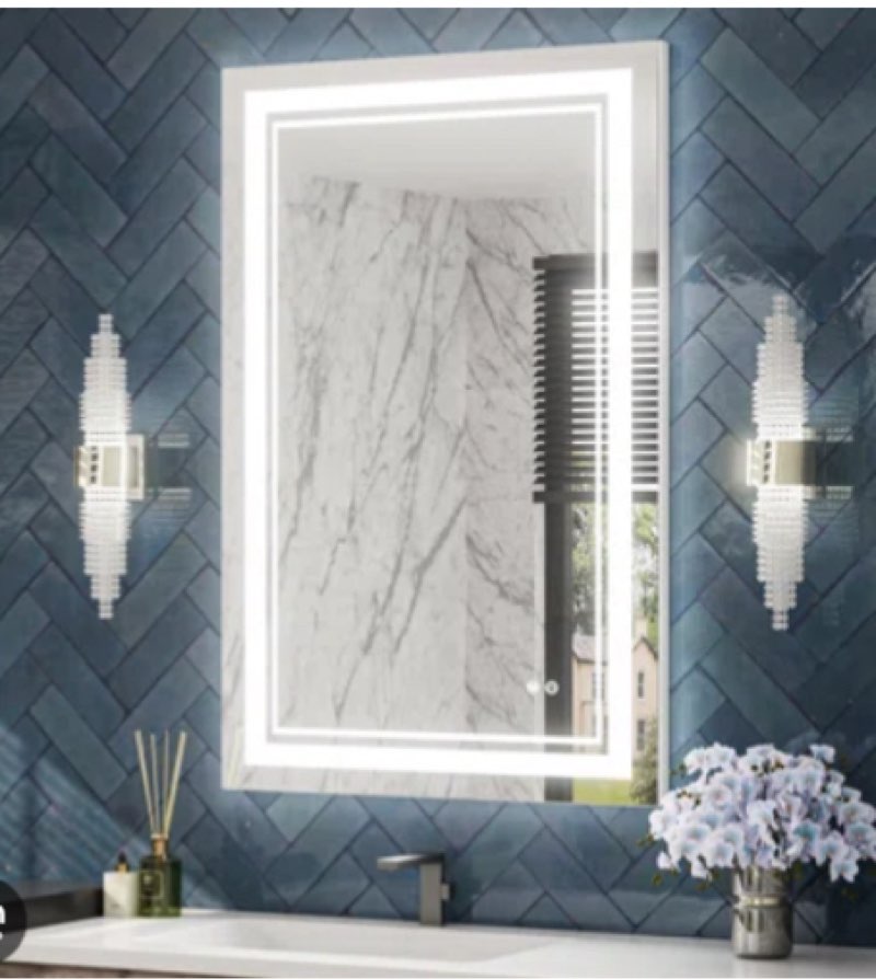 kaelia led lighted bathroom vanity mirror memory function anti-fog wall mirror 39.37”x23.62”