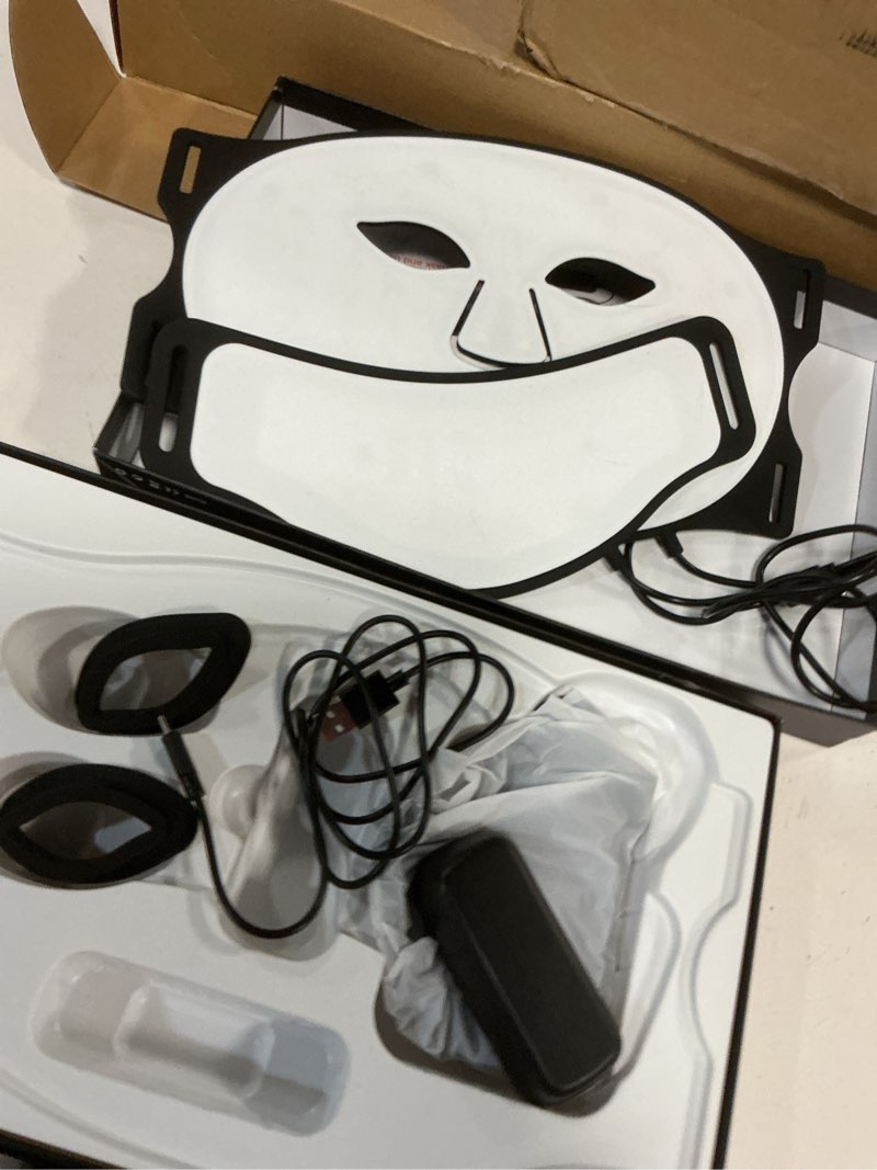 Condition photo showing Good Condition for Red Light Therapy Mask for Face and Neck, 7-Color LED Face Mask Light Therapy with 850nm NIR -Professional Red Light Therapy for Face, Skin Rejuvenation, Anti-Wrinkle & Firming at Home Black