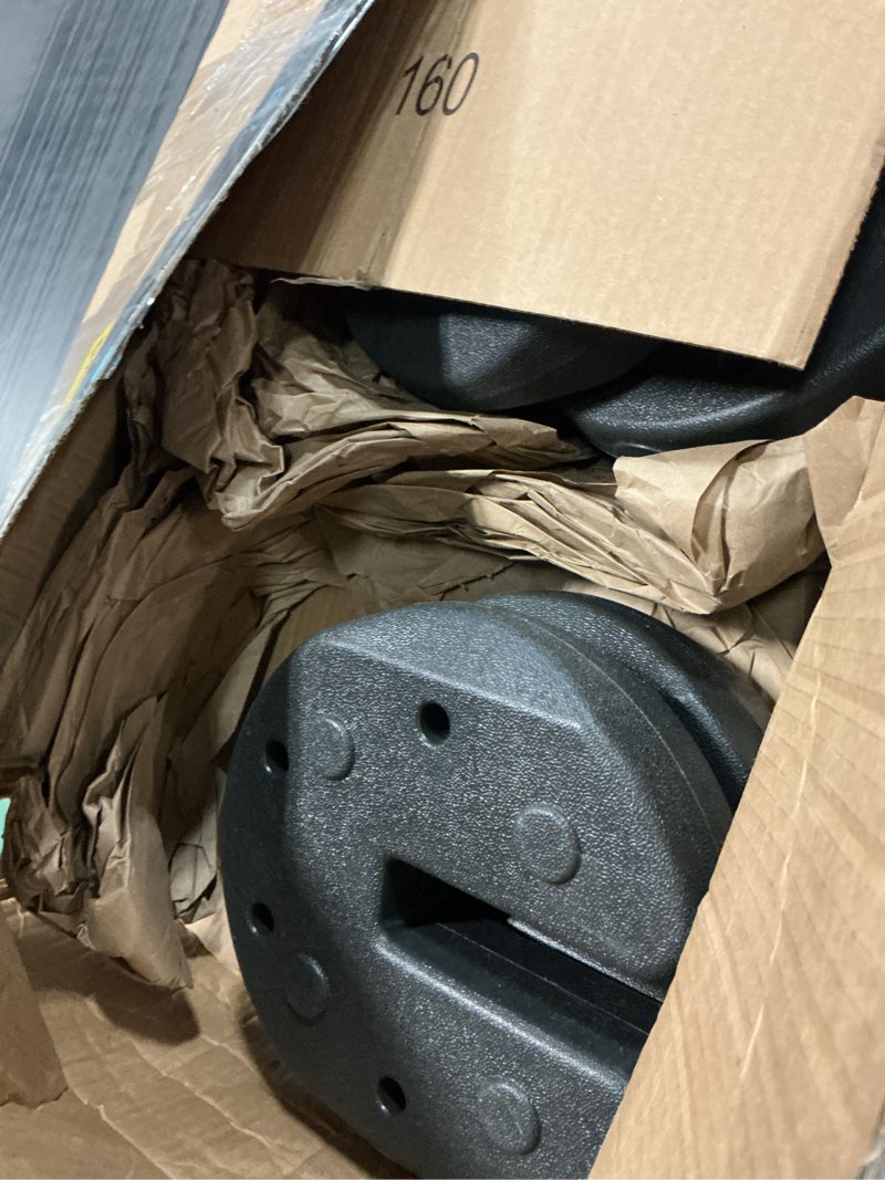 Condition photo showing Good Condition for Helios&Hestia 28 lb Heavy Duty Weight Plates with Lock Design for Pop up Canopy, Tent, Gazebo, Set of 4, Black