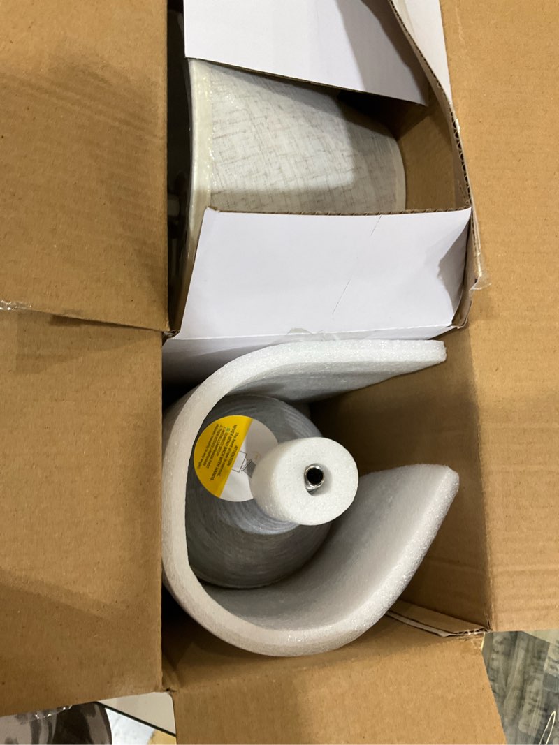 Condition photo showing Good Condition for 10" H Small Rechargeable Cordless Ceramic Table Lamp with Remote, RGB & Warm White Light, Timer & Dimmer, Battery Table Lamp with Linen Shade for Patio, Bedroom, Living Room, Dining Table Mini-10"H