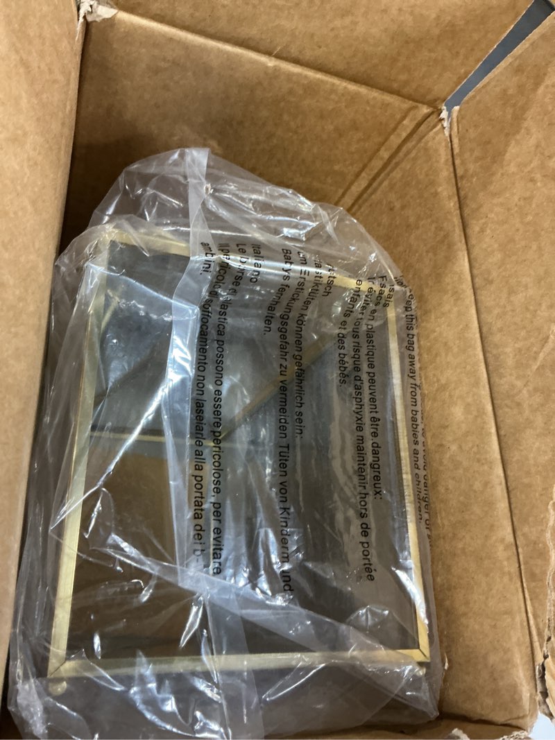 Condition photo showing Good Condition for ncyp 12.6" x 5.9" x 9" wedding cards box with slot and lock, glass card holder for party reception, centerpiece, home decorative, gold (glass box only) slot length 7.3 inches 12.6 x 5.9 x 9 inches gold