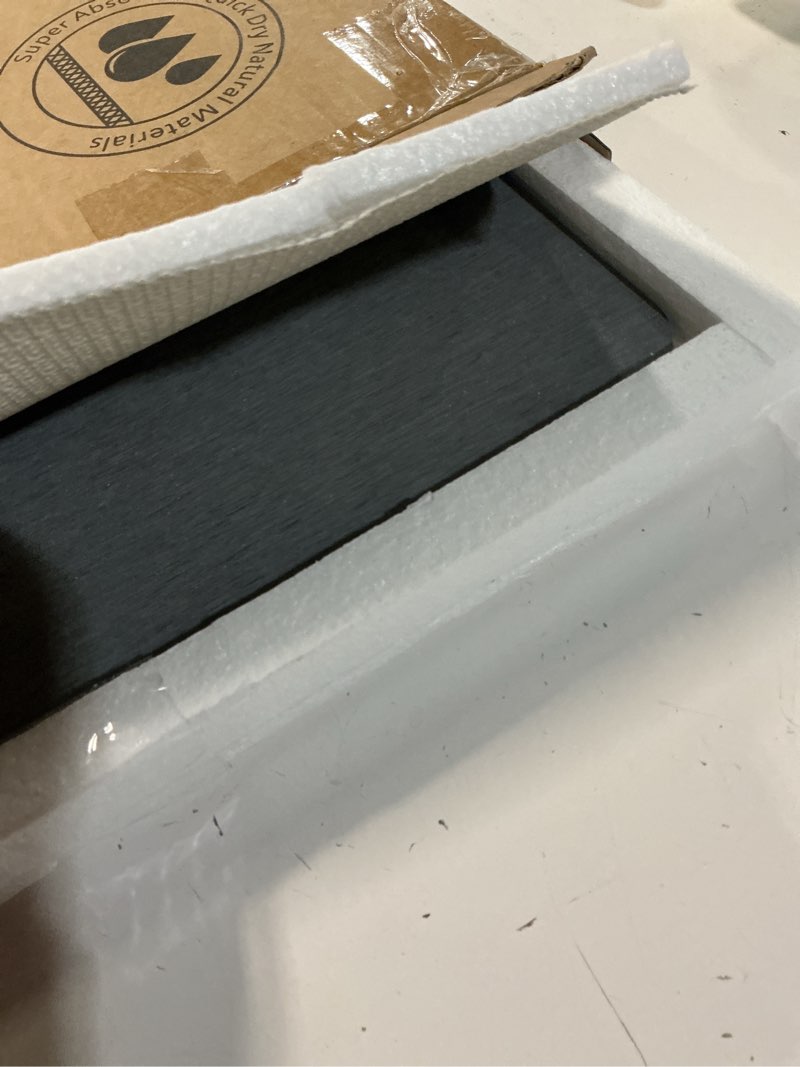 Condition photo showing Good Condition for BIOIWGY Stone Bath Mat, Diatomite Fast Drying Non Slip Stone Shower Mat, Super Absorbent for Bathroom & Kitchen, Multi-Use as Pet Mat, Easy to Clean 16"x24", Gray Style 07-gray 16"x24"