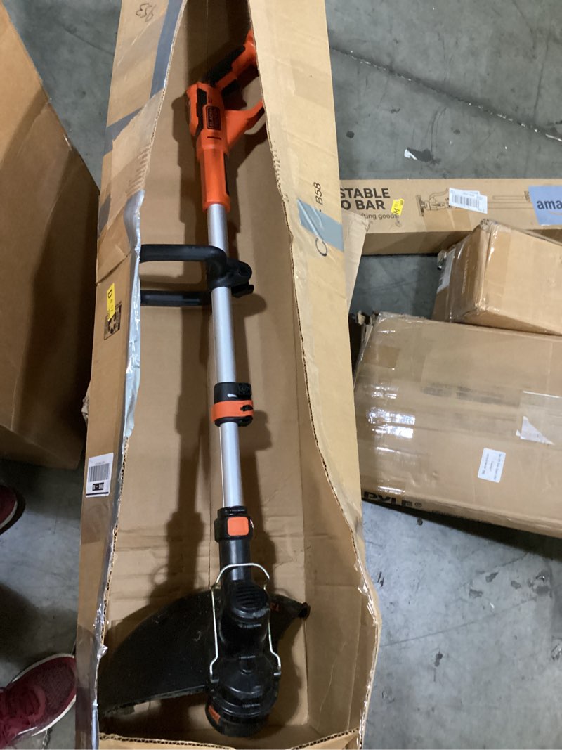 Condition photo showing As Is for black+decker 40v max string trimmer and lawn edger, 13 inch weed eater, far reach, battery and charger not included (lst136b) bare tool only