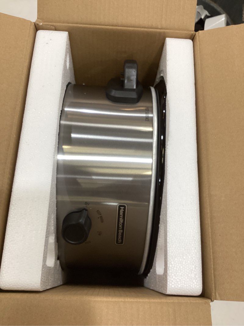 Condition photo showing As Is for hamilton beach 6 qt versatile slow cooker-crock silver